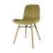 Nena-Fé eetkamerstoel velvet olijf groen - houten onderstel