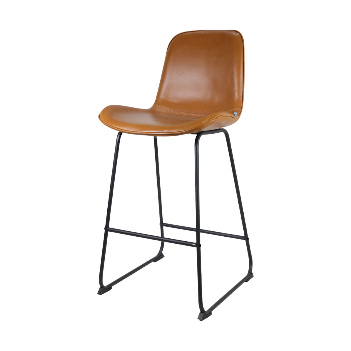 Nino-Fé barkruk kunstleer cognac - zwart onderstel 75 cm