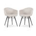 Nova-Otis eetkamerstoel beige - zwart onderstel - set van 2