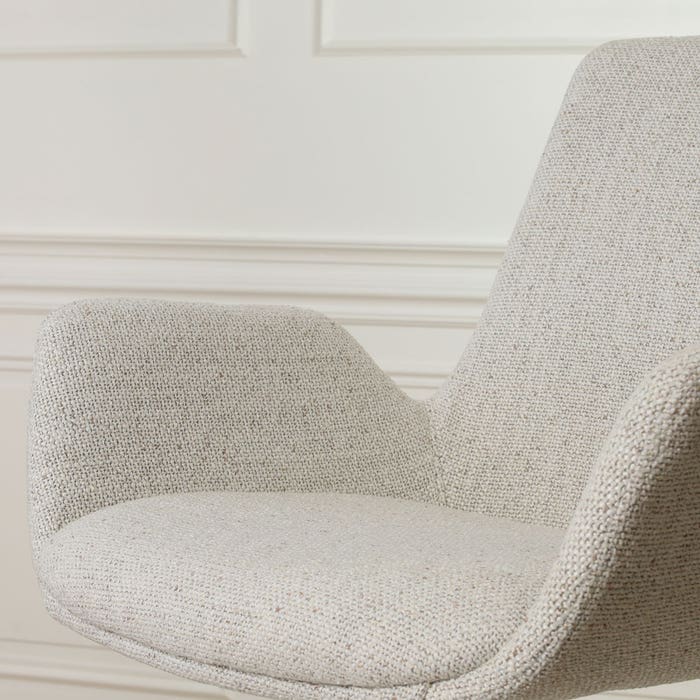 detail zitting van Noa-Eef eetkamerstoel beige gemêleerd - wit onderstel
