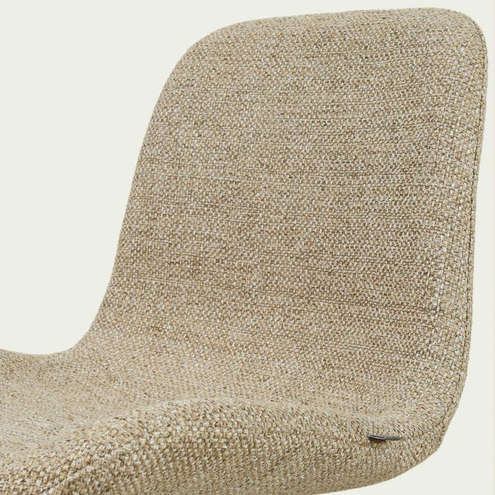 detail van de taupe melange -  houten onderstel nena-fe