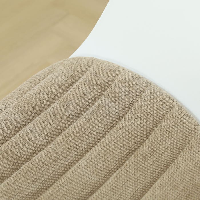 detail van de taupe zitkussen - wit onderstel  - wit noa-liz