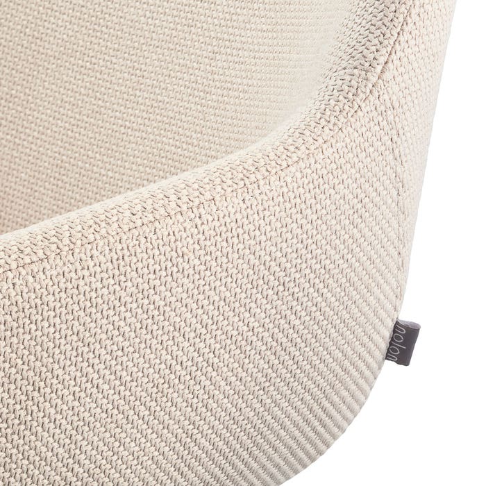 design draaibare crème eetkamerstoel beige - zwart onderstel Nola-Mae