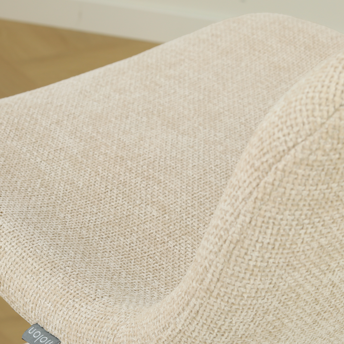 stoere barkruk cottonbeige - zwart onderstel - 65 cm