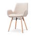 Nena-Eef eetkamerstoel beige - houten onderstel