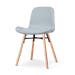 Nena-Fé eetkamerstoel lichtblauw - houten onderstel