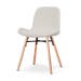 Nena-Fé eetkamerstoel rib creme - houten onderstel