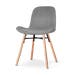 Nena-Fé eetkamerstoel velvet grijs - houten onderstel