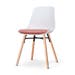 Nena-Liv eetkamerstoel wit met terracotta rood zitkussen - houten onderstel