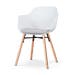 Nena-Liz eetkamerstoel wit met lichtgrijs zitkussen - houten onderstel