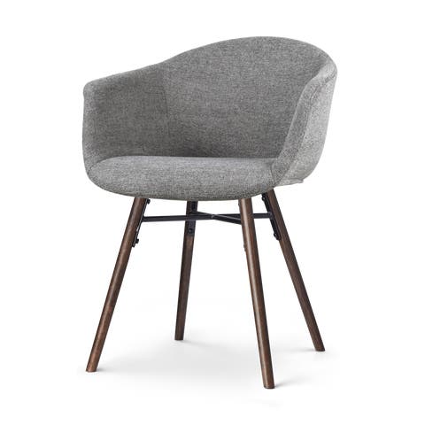 Nena-Otis eetkamerstoel donkergrijs - walnoot houten onderstel