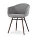 Nena-Otis eetkamerstoel donkergrijs - walnoot houten onderstel