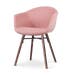 Nena-Otis eetkamerstoel zacht roze - walnoot houten onderstel