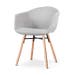 Nena-Otis eetkamerstoel lichtgrijs - houten onderstel