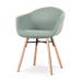 Nena-Otis eetkamerstoel zacht groen - houten onderstel