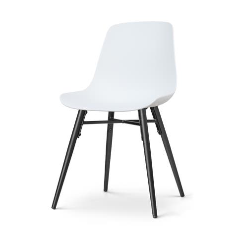 Nena-Pip eetkamerstoel wit - zwart houten onderstel