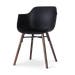 Nena-Puk eetkamerstoel zwart - walnoot houten onderstel
