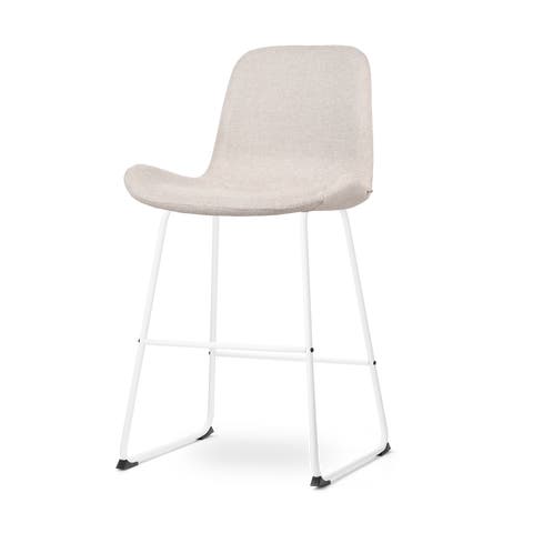 Nino-Fé barkruk beige - wit onderstel - 65 cm