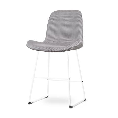 Nino-Fé barkruk rib warm grijs - wit onderstel - 65 cm