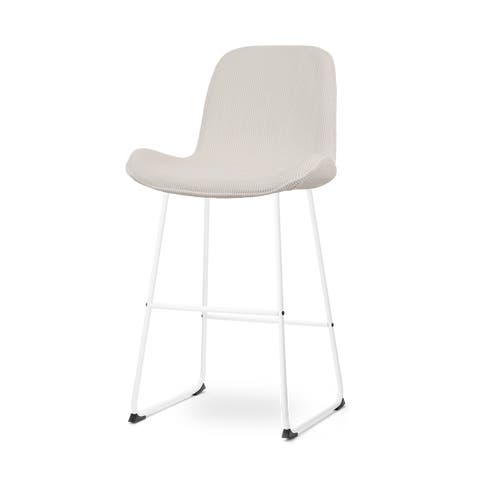 Nino-Fé barkruk rib creme - wit onderstel - 75 cm