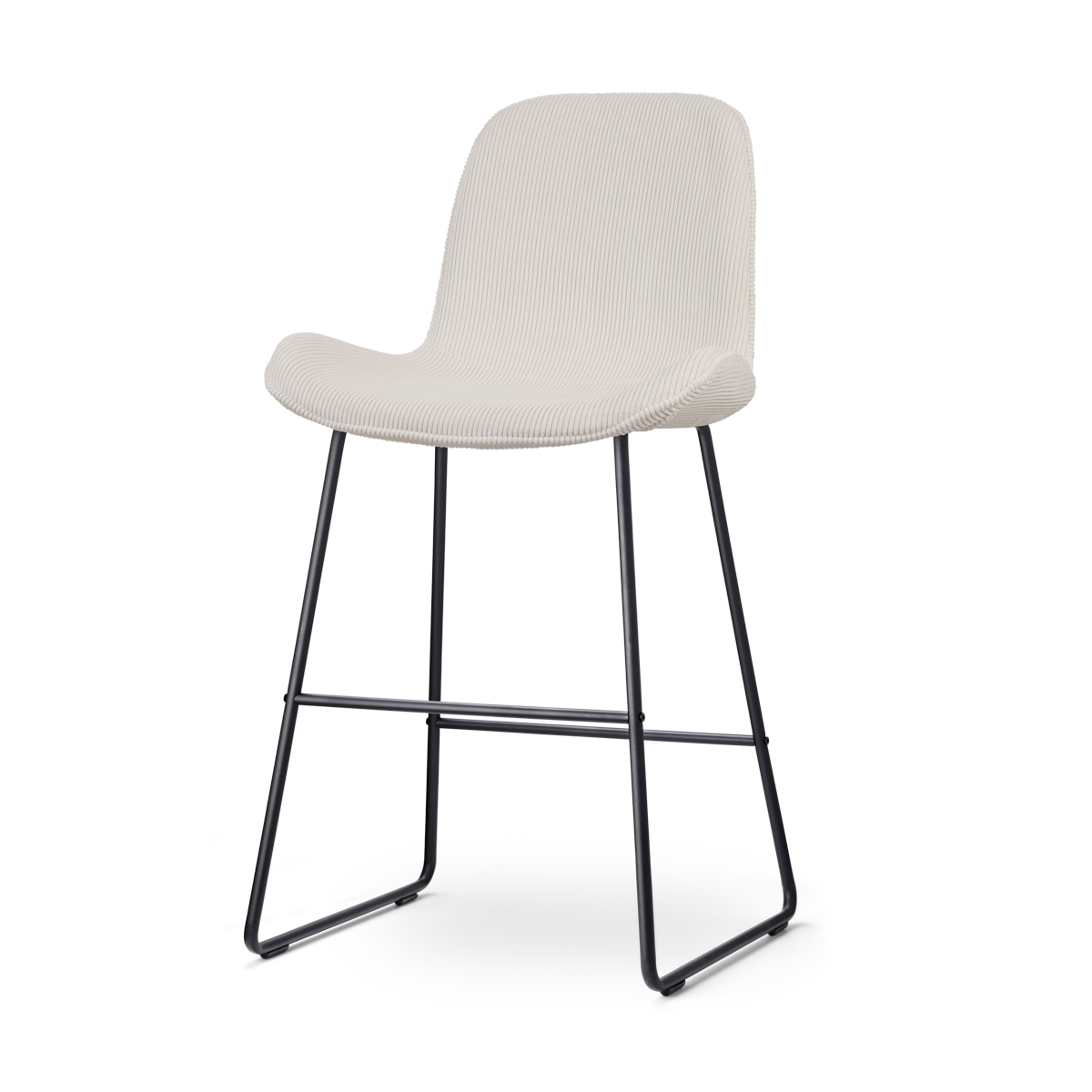 Nino-Fé barkruk rib creme - zwart onderstel - 65 cm