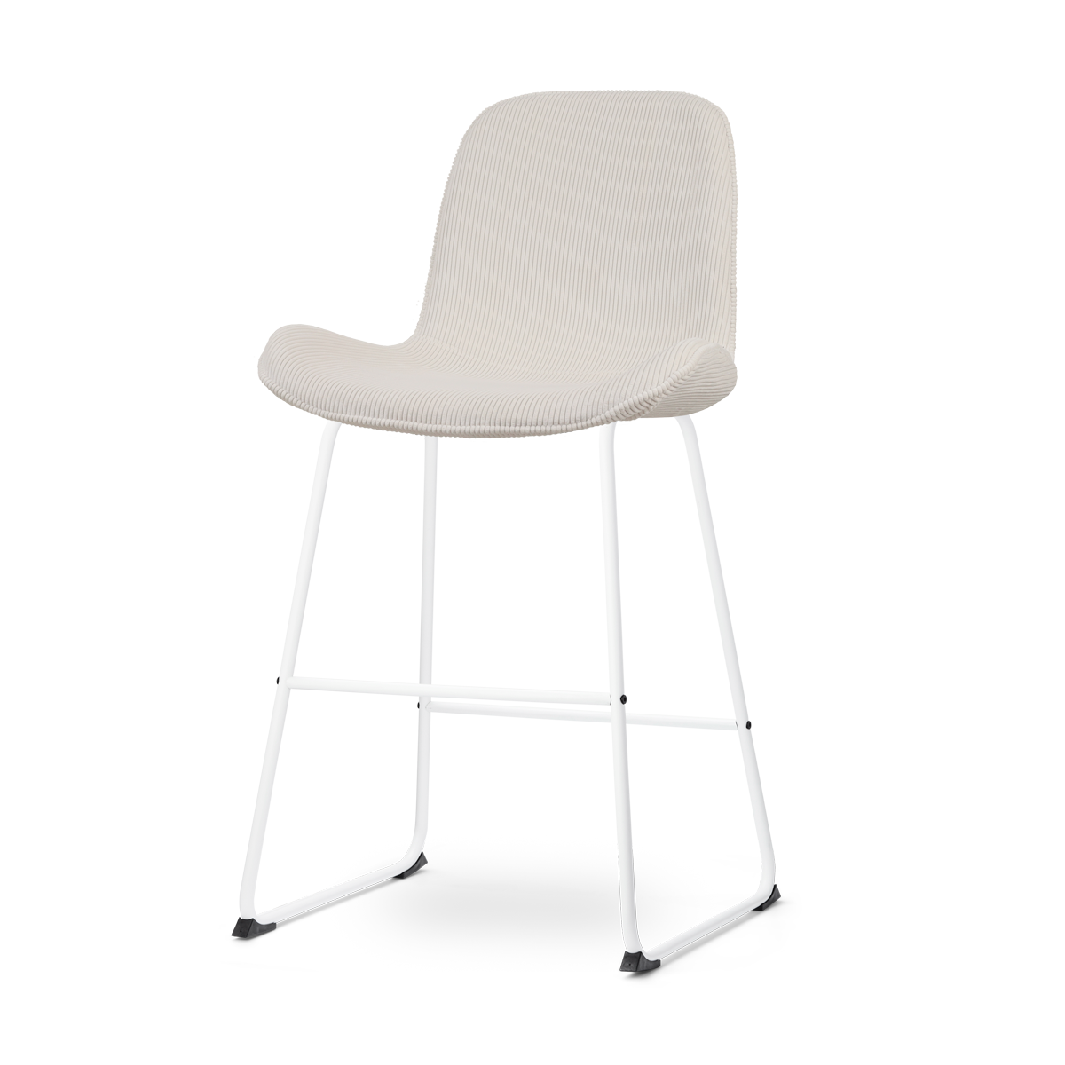 Nino-Fé barkruk rib creme - wit onderstel - 65 cm