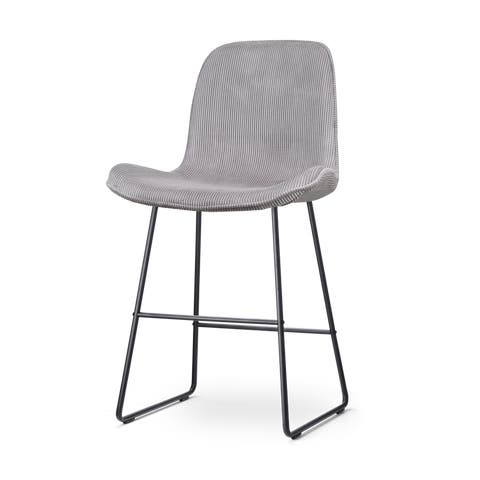 Nino-Fé barkruk rib warm grijs - zwart onderstel - 65 cm