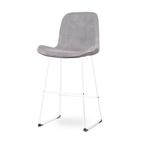 Nino-Fé barkruk rib warm grijs - wit onderstel - 75 cm