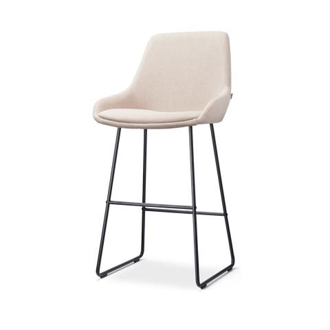 Nino-Isa barkruk beige - zwart onderstel - 75 cm