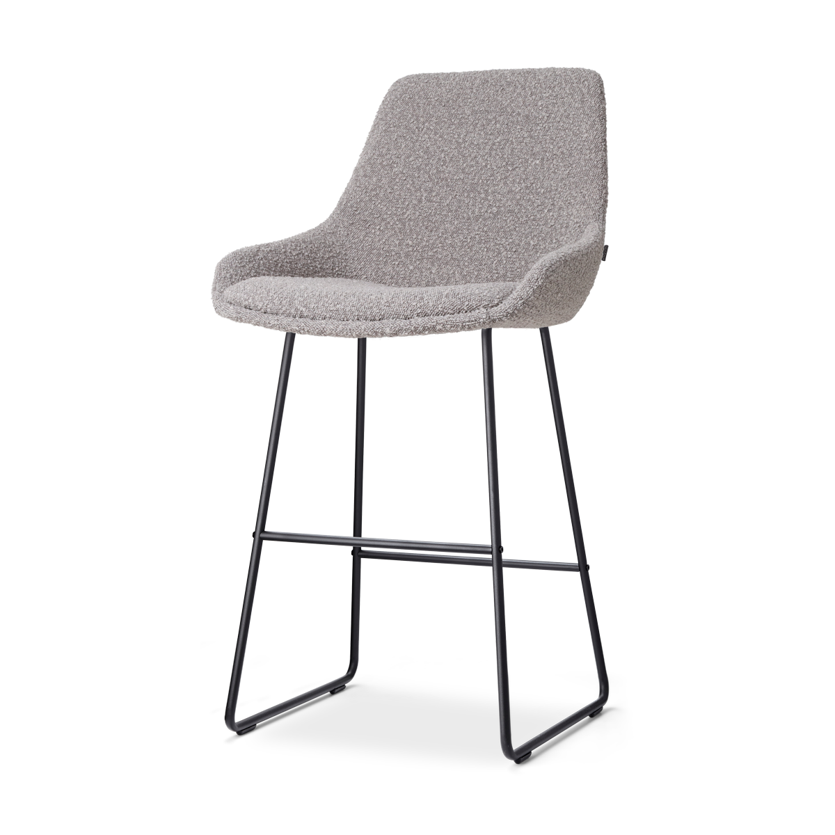 Nino-Isa barkruk bouclé taupe - zwart onderstel - 65 cm