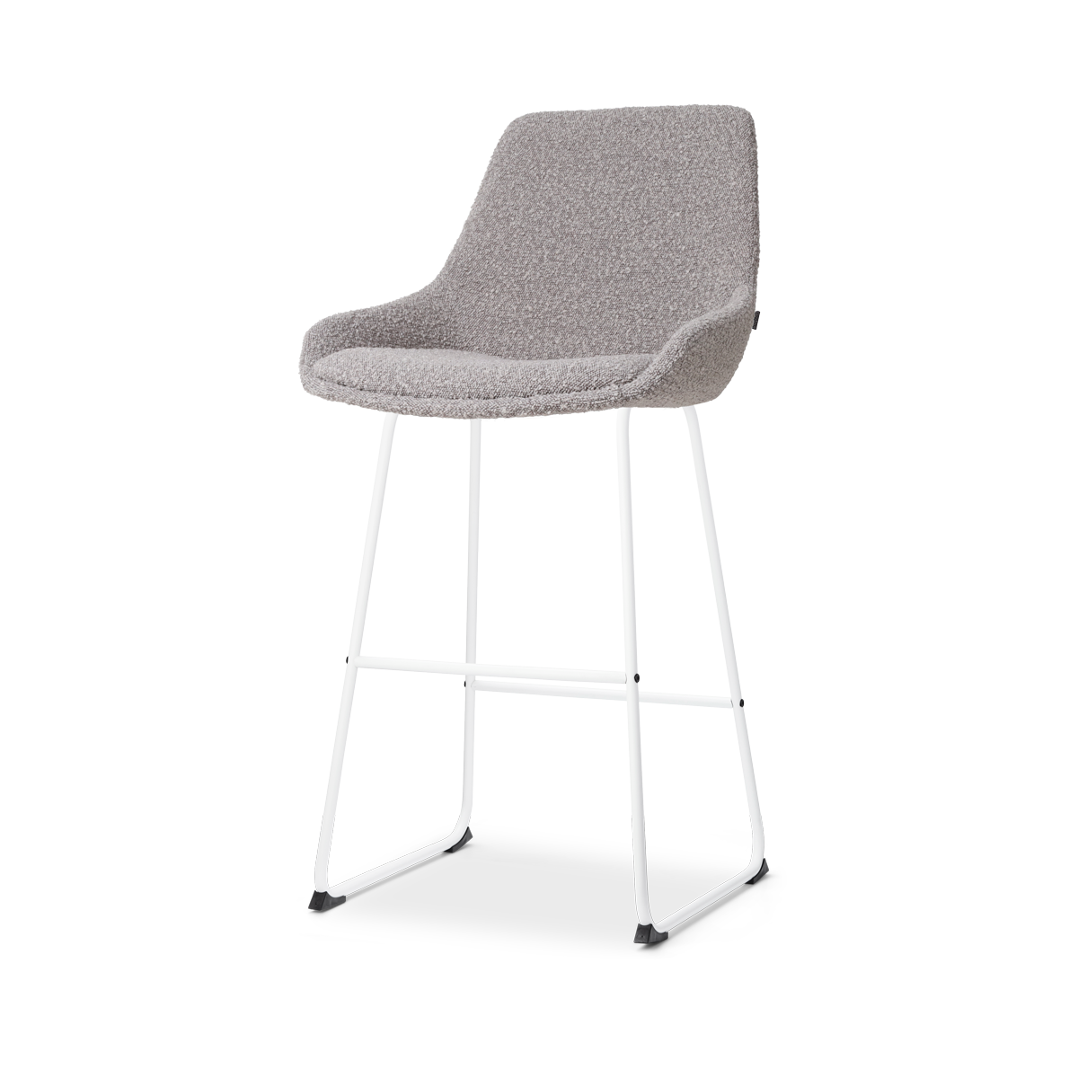 Nino-Isa barkruk bouclé taupe - wit onderstel - 75 cm