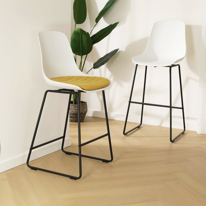 DRULINE 70 cm, 2 x inklapbare barkruk, stabiele, belastbare barstoel, barstoel, 100 kg, metaal/kunststof, elegant design in zwart/wit, perfect voor keuken, bar en evenementen DRULINE 70 cm, 2 x inklapbare barkruk, stabiele, belastbare barstoel, barstoel, 100 kg, metaal/kunststof, elegant design in zwart/wit, perfect voor keuken, bar en evenementen