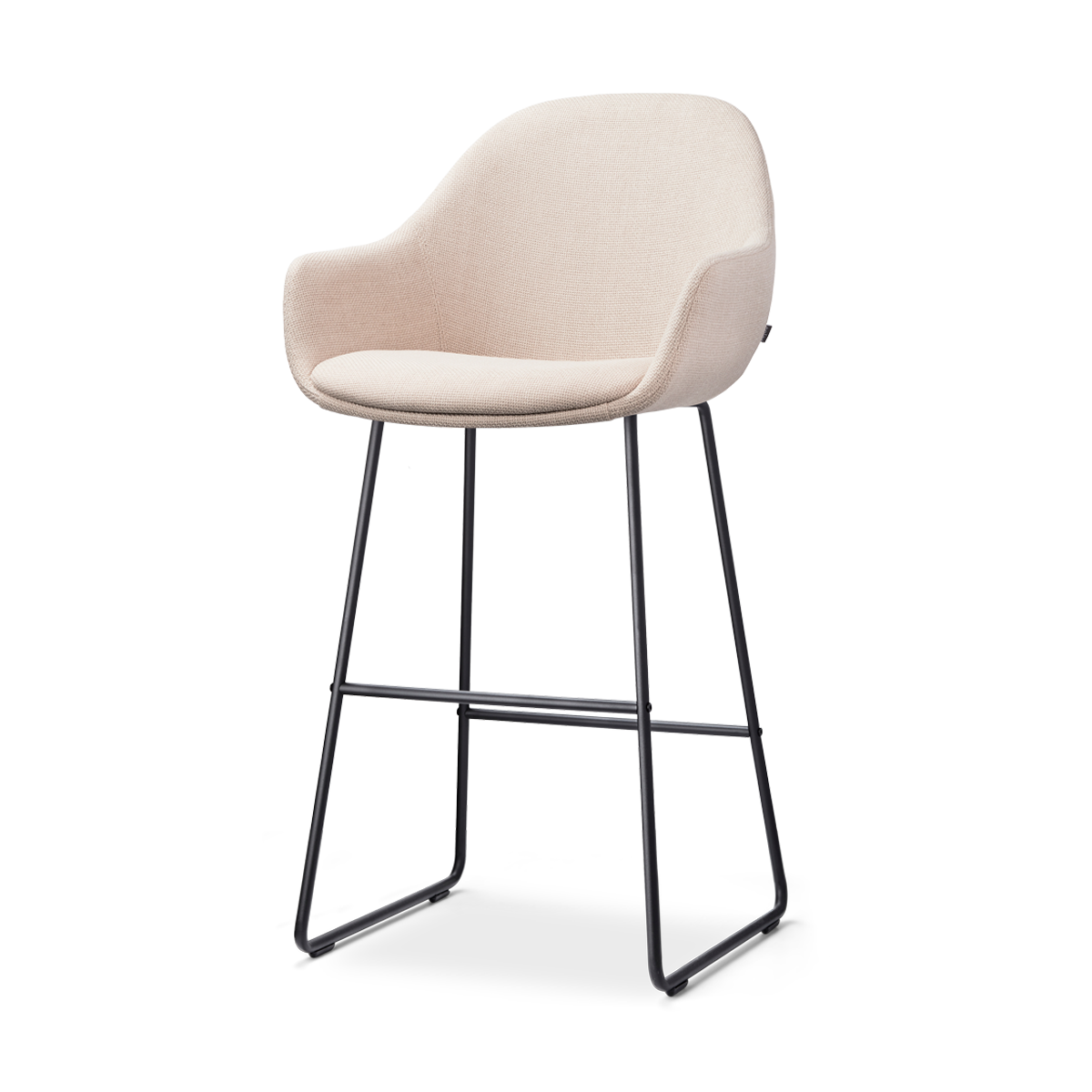 Nino-Mae barkruk beige - zwart onderstel - 75 cm