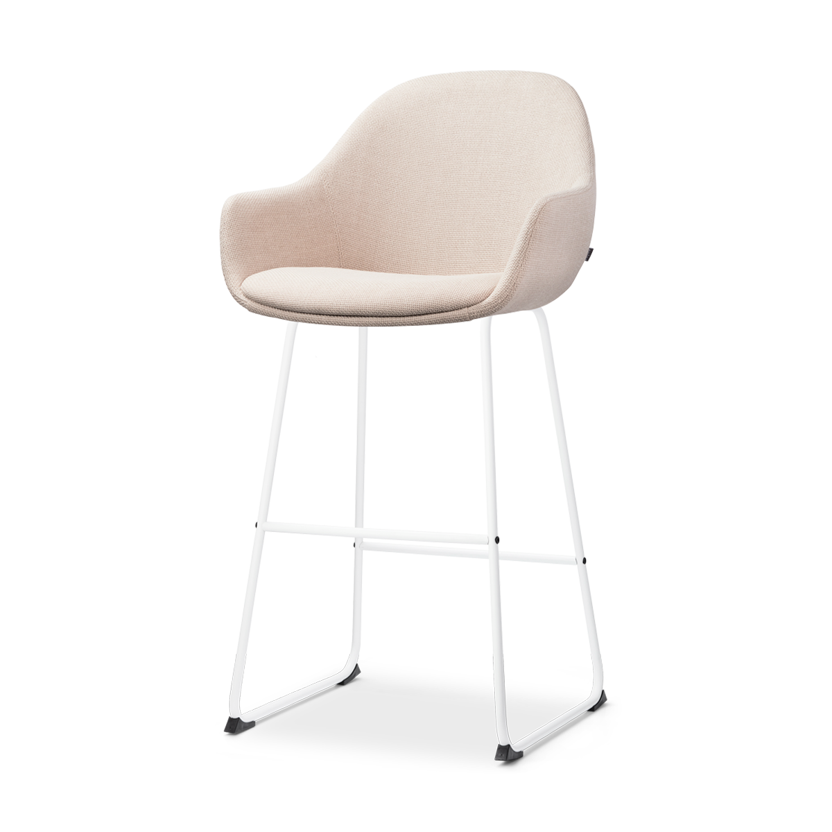Nino-Mae barkruk beige - wit onderstel - 75 cm
