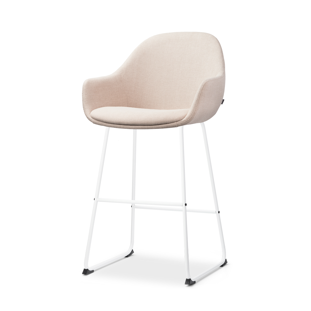 Nino-Mae barkruk beige - wit onderstel - 65 cm