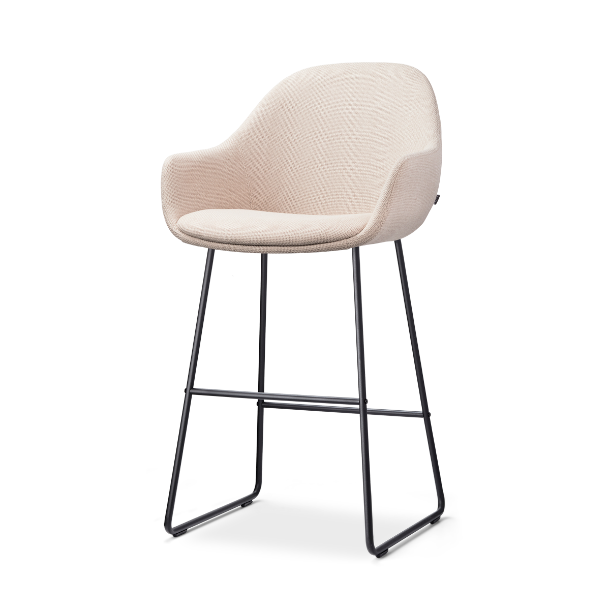 Nino-Mae barkruk beige - zwart onderstel - 65 cm