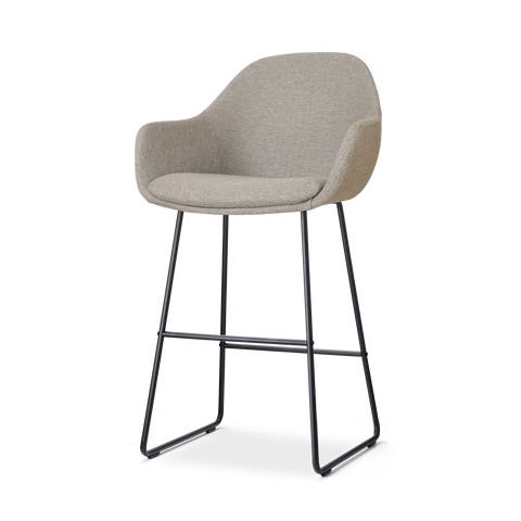 Nino-Mae barkruk warm grijs - zwart onderstel - 65 cm