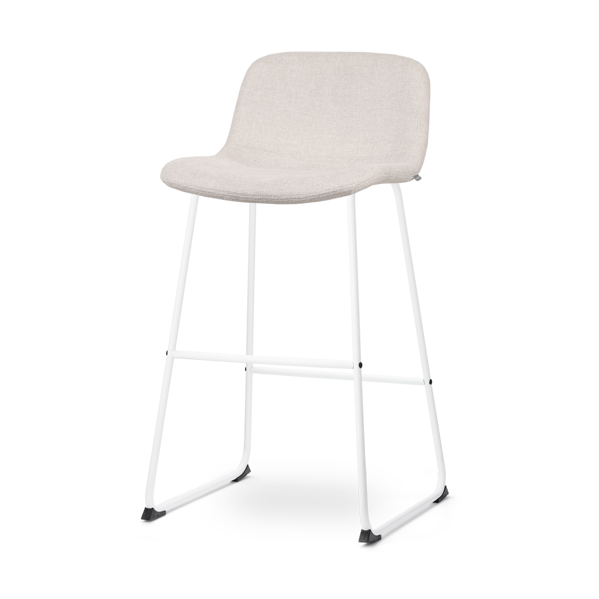 Nino-Mats barkruk beige - wit onderstel - 75 cm
