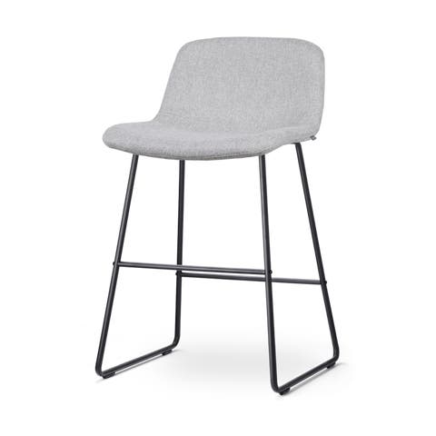 Nino-Mats barkruk lichtgrijs - zwart onderstel - 65 cm