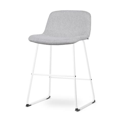 Nino-Mats barkruk lichtgrijs - wit onderstel - 65 cm