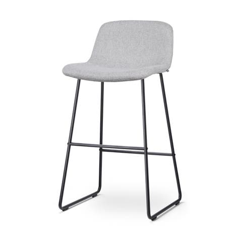 Nino-Mats barkruk lichtgrijs - zwart onderstel - 75 cm