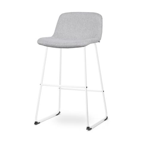 Nino-Mats barkruk lichtgrijs - wit onderstel - 75 cm