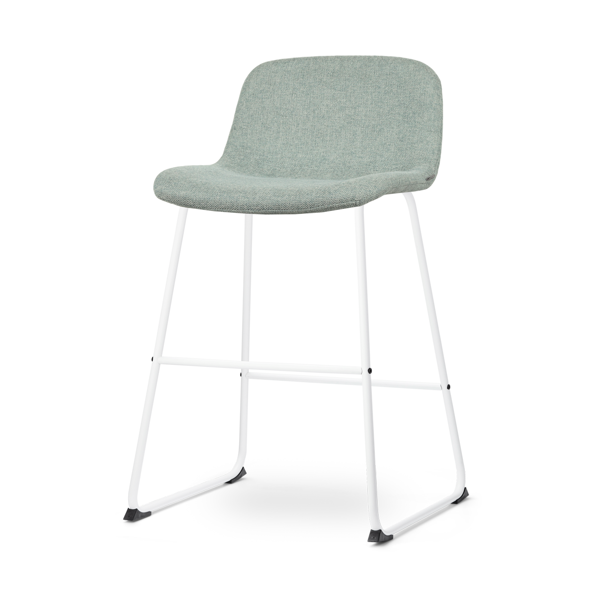 Nino-Mats barkruk zacht groen - wit onderstel - 65 cm