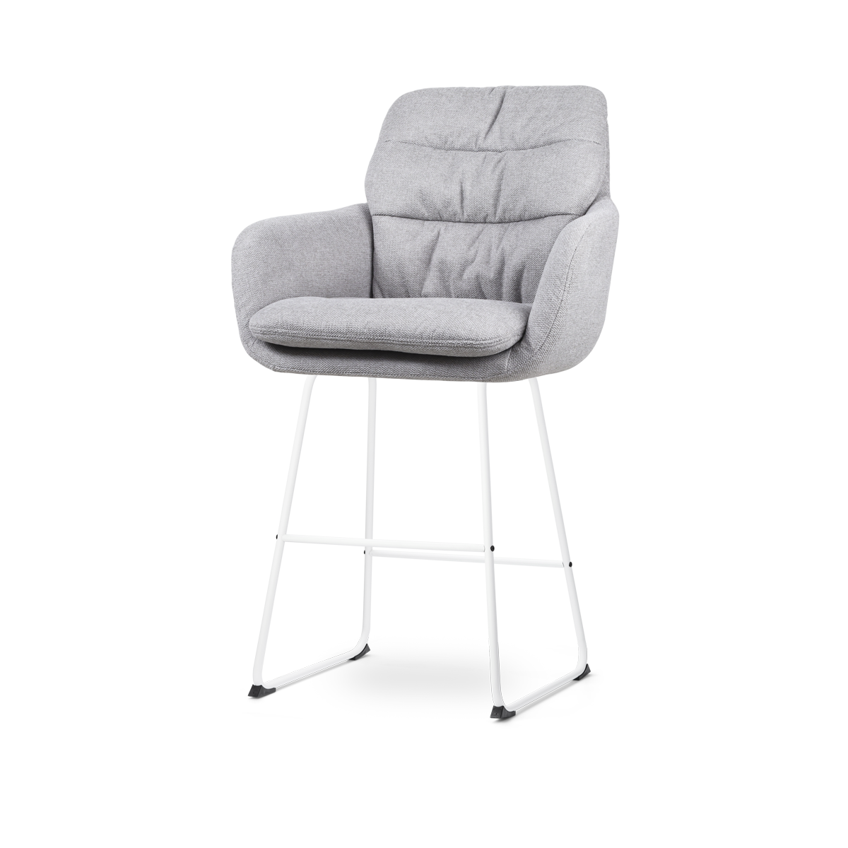Nino-Mia barkruk grijs - wit onderstel - 65 cm