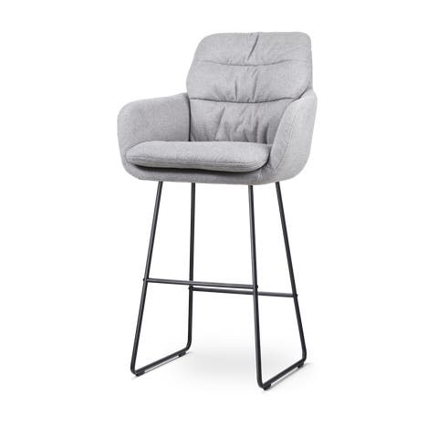 Nino-Mia barkruk grijs - zwart onderstel - 75 cm