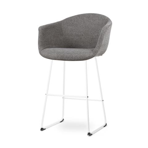 Nino-Otis barkruk donkergrijs - wit onderstel - 75 cm