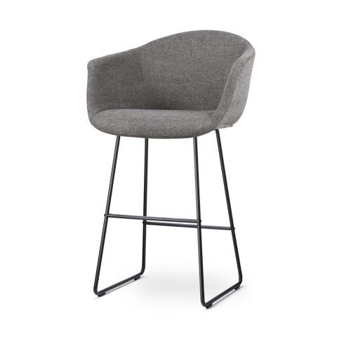 Nino-Otis barkruk donkergrijs - zwart onderstel - 75 cm