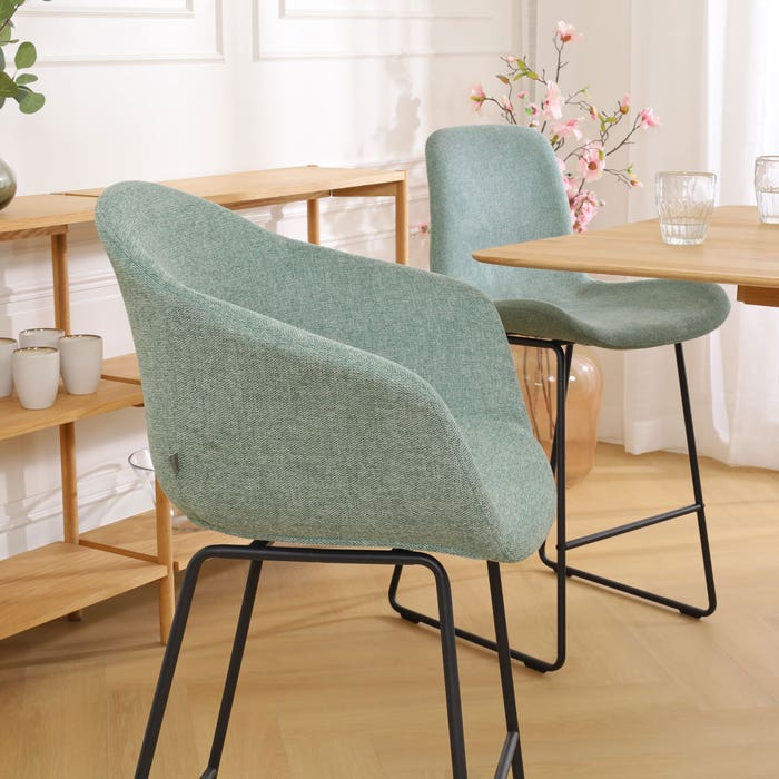 scandinavische barkruk zacht groen - zwart onderstel - 75 cm Nino-Otis