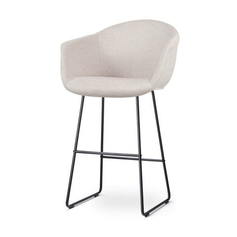 Nino-Otis barkruk beige - zwart onderstel - 75 cm