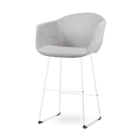 Nino-Otis barkruk lichtgrijs - wit onderstel - 75 cm
